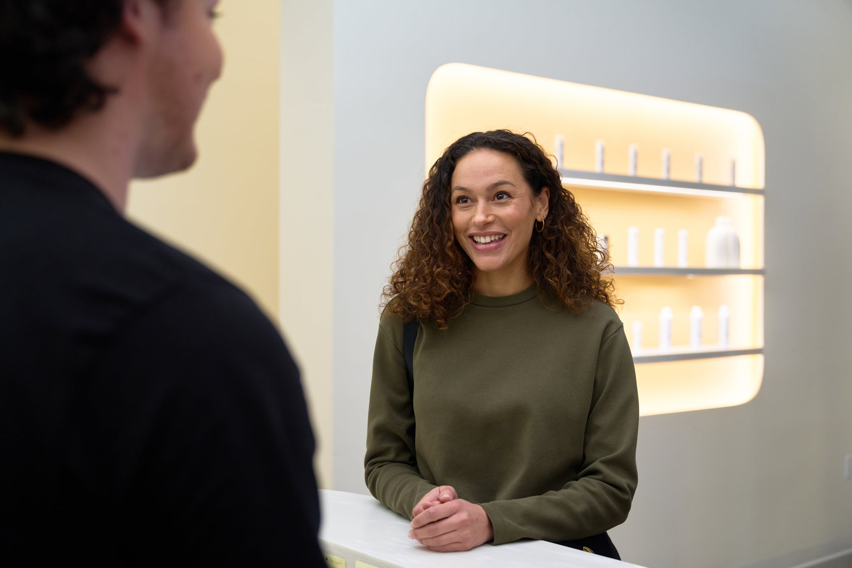 woman at front desk